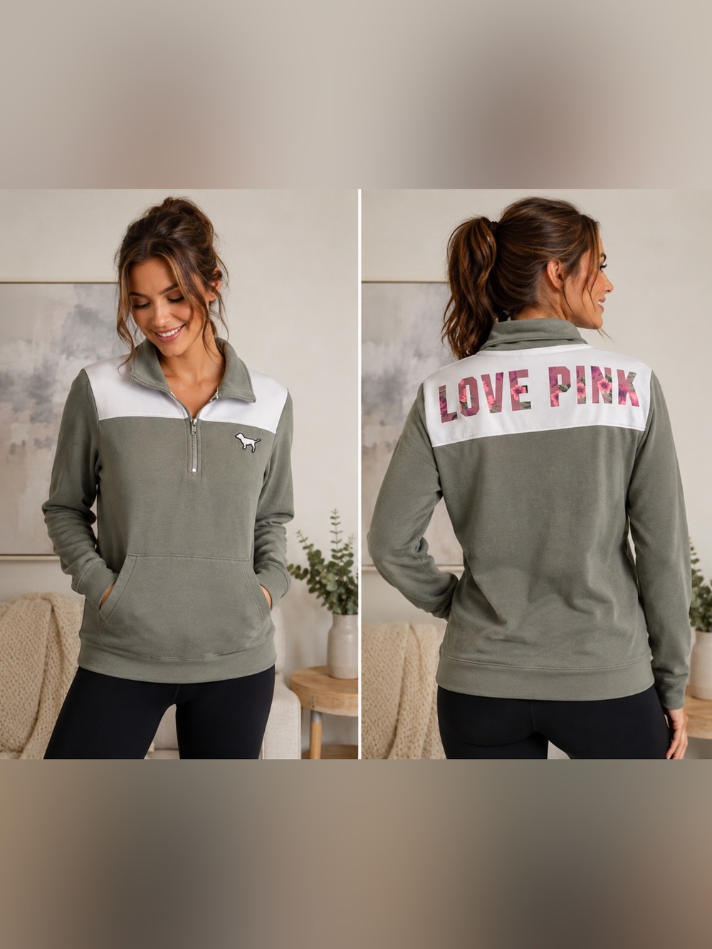 PINK Pullover, fleece size Medium. Preppy. Soft. Vintage. Soft. Comfy.